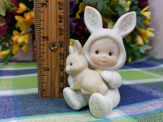Enesco Morehead Holly Babes Easter Baby In Bunny Suit With Brown Bunny Figurine