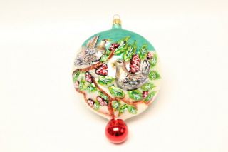 Christopher Radko 12 Days Of Christmas Two Turtle Doves Glass Christmas Ornament