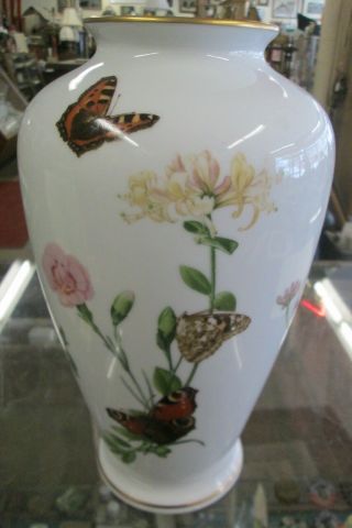The Country Garden Butterfly Vase By John Wilkinson 1981 Franklin Porcelain 3