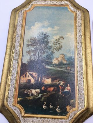 Vintage Pictures Made In Italy On wood Set Of 4 2