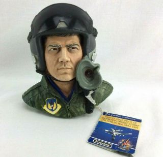 Vintage Bossons England Usaf Fighter Pilot Chalkware Wall Hanging