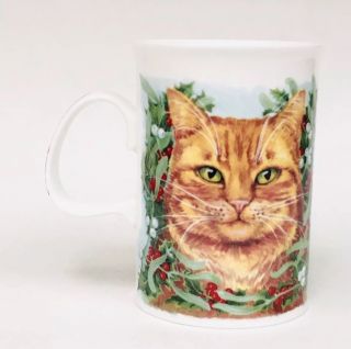 Dunoon Festive Cats Christmas Holiday Fine Bone China Coffee Mug Tea Cup Htf