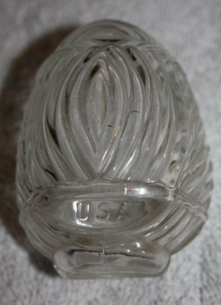 Vintage Clear Glass Art Deco Bird Cage Feeder Waterer - Usa