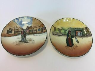 Royal Doulton Dickens Ware Artful Dodger Bill Sykes Mini Plates