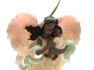 Vintage Roman Inc.  African American Angel w/ Baby Ornament 1999 3