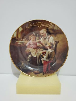 Norman Rockwell Perpetual Calendar August The Toymaker Plate