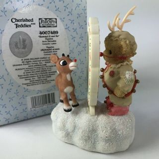 Cherished Teddies Ruldolph And Me Red Nosed Reindeer Musical Mirror 4007489