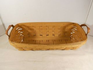 Longaberger Basket Long With Leather Handles