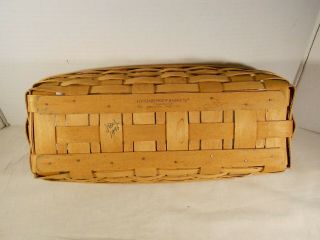 Longaberger Basket Long with Leather Handles 2