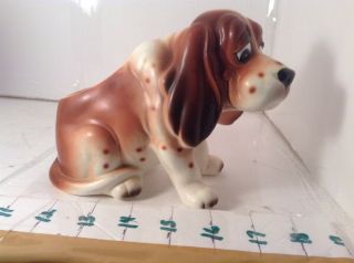 Vintage Napco Ware Basset Hound Dog Planter Porcelain Japan Big Sad Eyes 8x5 3/8