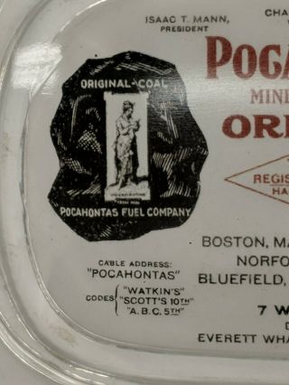 Vtg Glass Advertising Paperweight Pocahontas Fuel Co.  York Boston Chicago 2