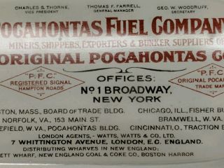 Vtg Glass Advertising Paperweight Pocahontas Fuel Co.  York Boston Chicago 4