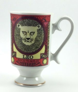 Leo Zodiac Porcelain Royal Crown Arnart Smug Mugs By Elena Footed Mug Gold Trim
