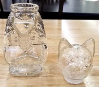Vintage WMF Germany Clear Glass Kitty Cat Pitcher Creamer Decanter 5