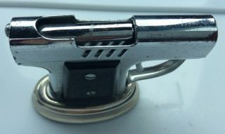 Vintage Chrome Plated Continental York Gun Shaped Lighter Occupied Japan