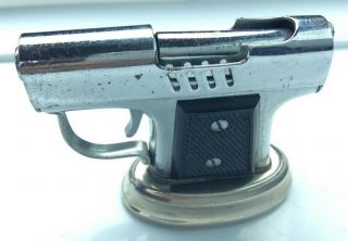 Vintage Chrome Plated CONTINENTAL YORK Gun Shaped Lighter OCCUPIED JAPAN 2