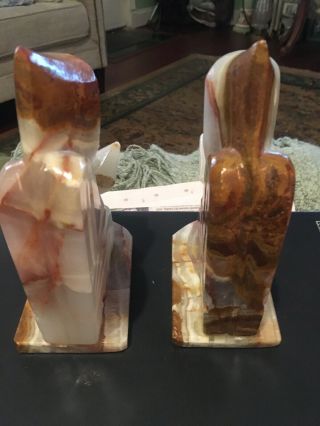 GORGEOUS MULTI COLOR ONYX/MARBLE BOOKENDS HOODED MONKS READING BOOK 8