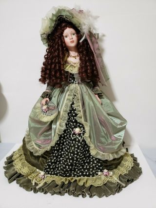 Porcelain Doll - Southern Belle - Green Dress - About 27 "