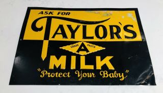 Vintage Metal Sign Taylor’s Milk 3