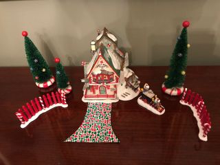 Department Dept 56 Christmas Snow Village Sweet Rock Candy Co Building Trees Elf