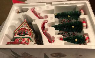 Department Dept 56 christmas snow village Sweet Rock Candy Co building trees elf 7
