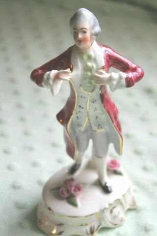 Vintage Coventry Porcelain Figurine Made In Usa Gentleman In Maroon Jacket