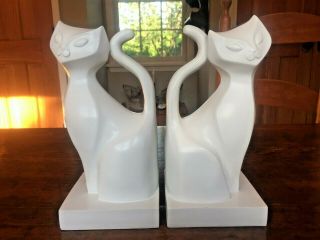Jonathan Adler White Ceramic Siamese Kitty Cat Bookends Barnes And Noble