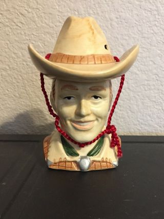 Vintage Stacking Cowboy With Hat Salt And Pepper Shakers -