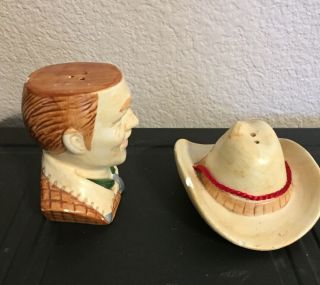Vintage Stacking Cowboy with Hat Salt and Pepper Shakers - 4