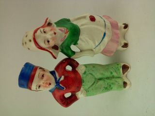 Vintage Ceramic Dutch Boy And Girl Salt And Pepper Shakers