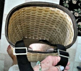 Vintage Style Woven Large / Hunters Trapper Gathering Backpack Basket 19 