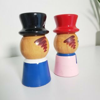 Vintage Wooden Salty and Peppy Salt and Pepper Shakers Japan 5