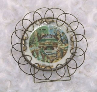 Carlsbad Caverns Mexico Vintage Decorative Souvenir Mini Plate W/holder