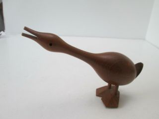 Vintage Hand Carved Wooden Goose Made In Kenya 3846