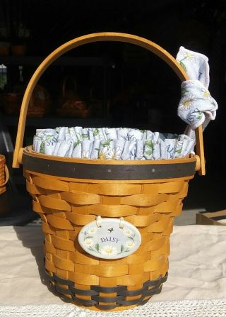 Longaberger May Series Daisy Basket 1999,  Handle Tie,  Tie - On,  Protector