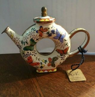 Charlotte Di Vita Hand Painted Teapot Butterflies