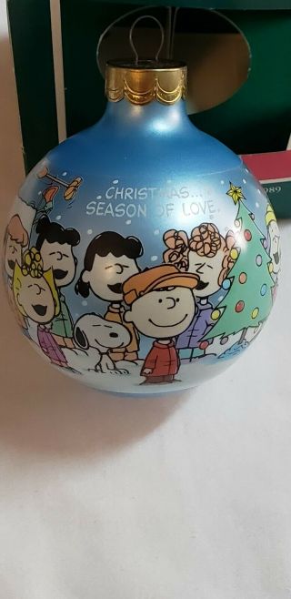 Hallmark Glass Ornament Charlie Brown Christmas Peanuts 25th Anniversary 1989