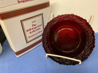 Box Avon 1876 Soup Bowls,  Cape Cod.  Ruby Red Glass