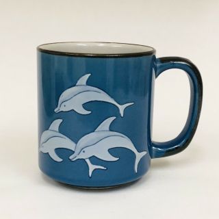 Otagiri Japan Blue Dolphin Coffee Mug Cup