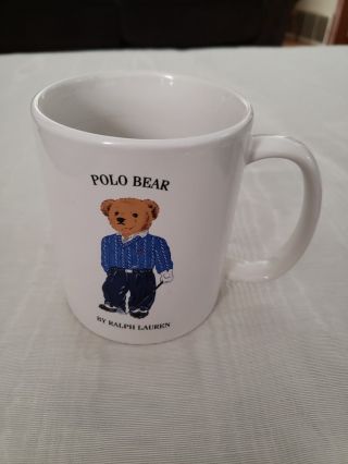 Vintage 1997 Ralph Lauren Polo Bear Mug Golf Bear