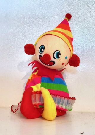 Vintage Schmid Soft Clown Doll Plays Music And Head Moves