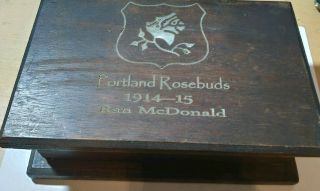 Hockey Portland Rosebuds 1914 - 15 Ran Mcdonald Wooden Trinket Box