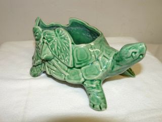 Vintage Mccoy Green Turtle Planter