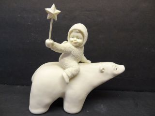 Department 56 Snowbaby (angel) Riding On The Back Of A Polar Bear With A Star
