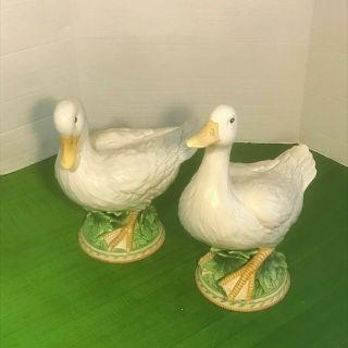 1 Fitz & Floyd Ceramic Duck Figurines Le Canard Male With It’s Head Down