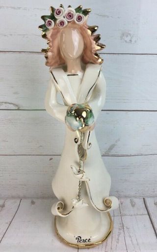 Heather Goldminc Blue Sky Clayworks Angel Of Peace Sept 11th 2001 Candle Holder