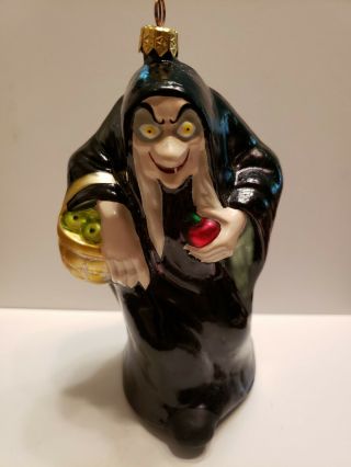 Christopher Radko Disney Snow White " The Hag " Glass Christmas Ornament Witch