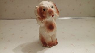Vintage Chalkware Carnival Prize Spaniel Dog Figurine