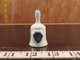 Vintage Lipco Miniature Maine State Porcelain Bell With Gold Top (bin35)