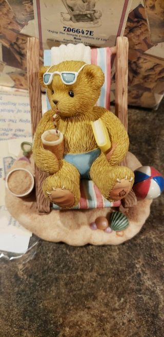 Enesco Cherished Teddies Bear Figurine Ron Beach
